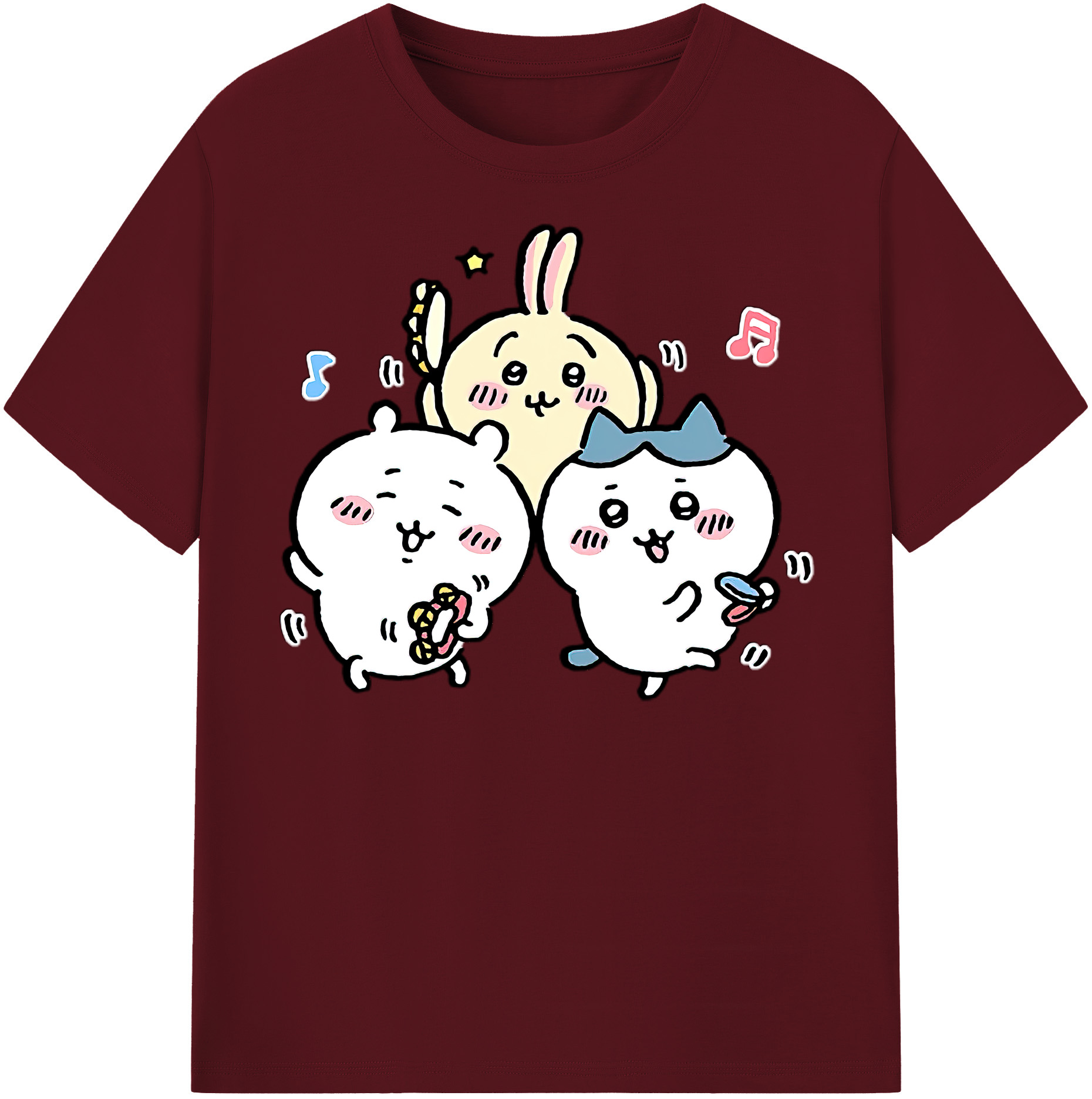 （画像用） ちいかわ ハチワレ Chii-kawa hachiware 綿100％半袖Tシャツ（フロントプリント）
